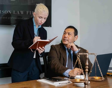 Lawyers working in an office setting