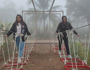 Rope adventure at the best one day picnic near surat at Purna River Retreat