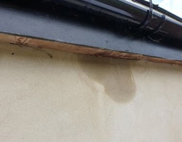 Leaking soffit damaging the eternal wall