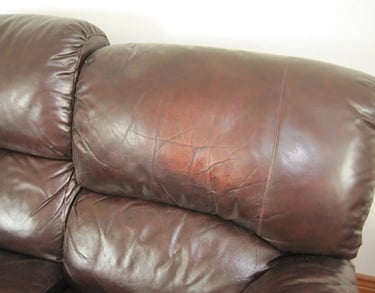 Worn out leather sofa