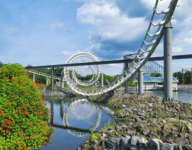 big loop corkscrew vekoma coaster heide park