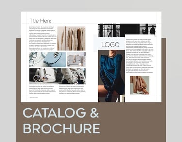 Catalog design case study showing a template with a structured layout for product presentation.