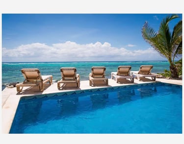 Spacious patio area at the Akumal retreat villa, perfect for yoga practice and relaxation during the yoga retreats