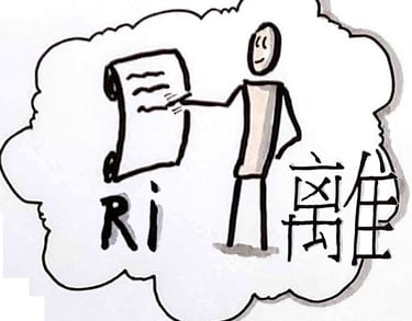 RI (離) “leave”, “separate”—transcendence—there are no techniques or proverbs, all moves are natural.