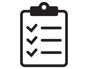 a clipboard with a checklist of checklistes
