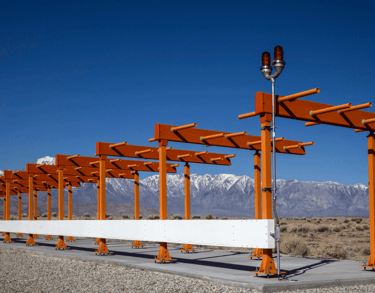 a localizer antenna array and a light pole