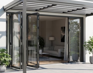 folding glass door for patio, home or business