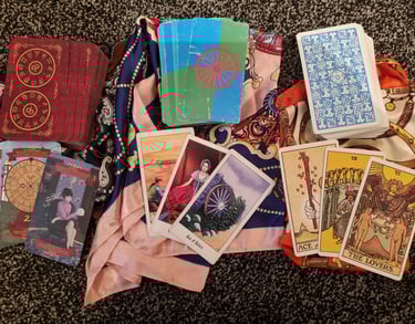 3 sets of tarot cards