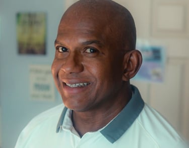 a man with a smile on his face