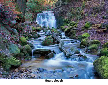 tigers clough waterfall at rivington bolton
