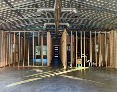 building of a barndominium