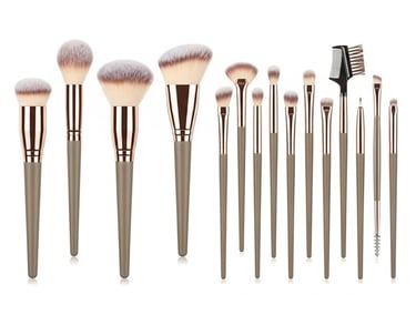 Kit de Pincéis de Maquiagem 15 Peças - Cerdas Sintéticas Macias