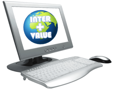 image of a computer with the INTER+VALUE logo