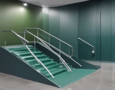 a man riding a skateboard down a street next to tall buildings