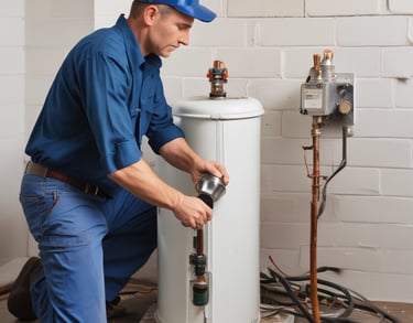 a man riding a skateboard down a street next to tall buildings