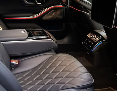 inside of a luxury car