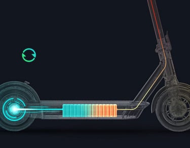 a scooter scooter with a bluetoothed wheel