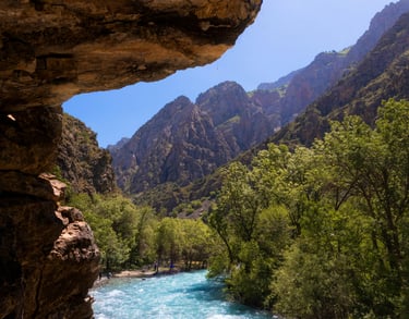 Mountain River Kok-Suv in Tashkent Region, Uzbekistan