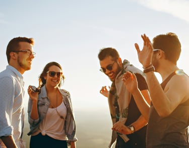 Friends are enjoying their travel