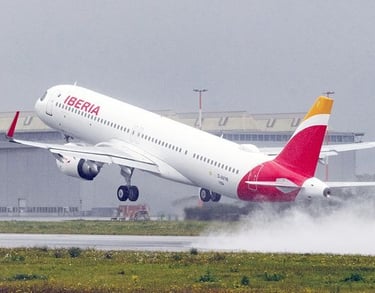 Airbus A321XLR de Iberia despegue 