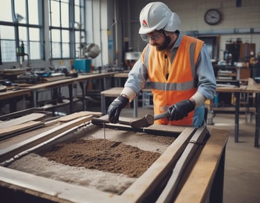 a man riding a skateboard down a street next to tall buildings