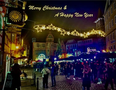 This picture shows the Christmas market in Marburg, Germany