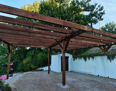 Structure de carport en bois
