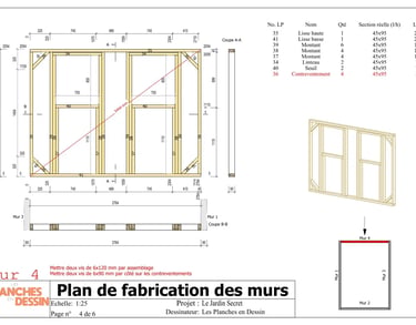 Plan abri de jardin PDF ossature bois