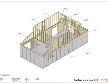 Plan générale des murs ossature bois