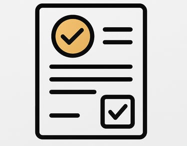 AMC contract document icon with checkmark