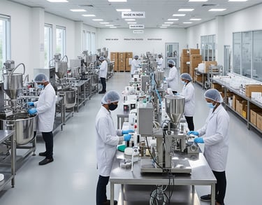 a group of people in white lab coats and masks