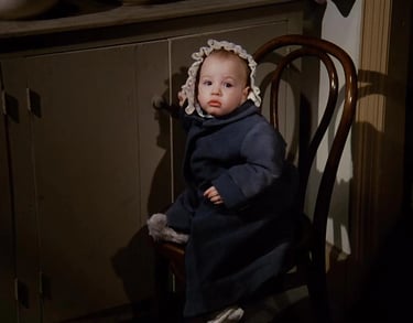 Jennifer (Donati) and Sarah Coleman as baby Rose Wilder on Little House on the Prairie