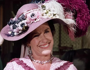 Katherine MacGregor as Mrs. Oleson on Little House on the Prairie