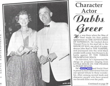 Dabbs Greer interview in scarlet street 1995 page 43