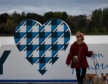 Photo dominique Uhlen devant le panneau Vichy