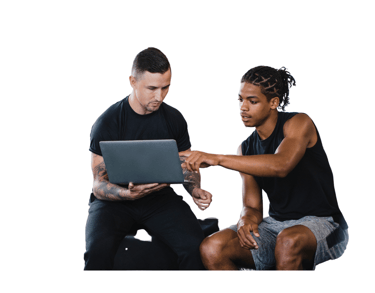 A personal trainer and client sat down discussing fat loss