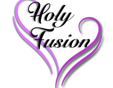 Holy Fusion logo with pink heart arms