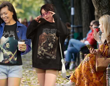 People expressing their unique personalities with graphic design clothing