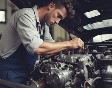 a man riding a skateboard down a street next to tall buildings