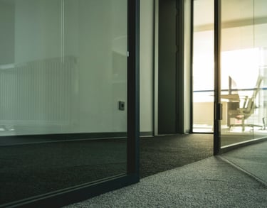 Office remodeling project in Central Florida with upgraded flooring, lighting, and functional worksp
