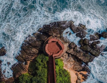 Top view of Bekal fort at Kasargod, Kerala.