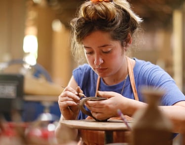 Clay Fingers Art Cottages with ceramic studio.