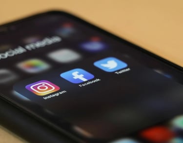 phone with social media apps