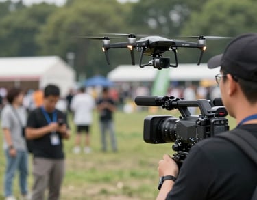 a man riding a skateboard down a street next to tall buildings