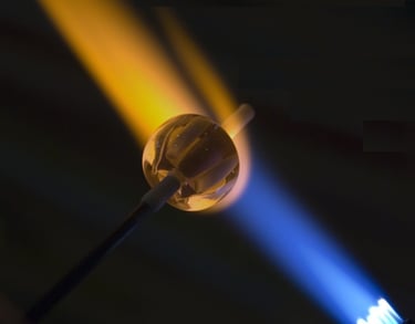 Perle en verre de Murano travaillée à la flamme