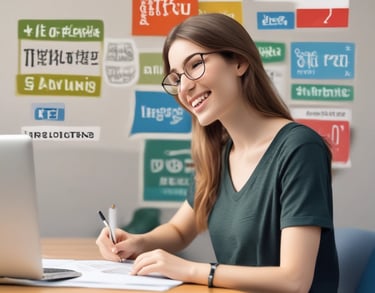 a man riding a skateboard down a street next to tall buildings