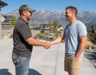 a final project walkthrough with a satisfied homeowner in Utah