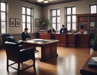 a man riding a skateboard down a street next to tall buildings