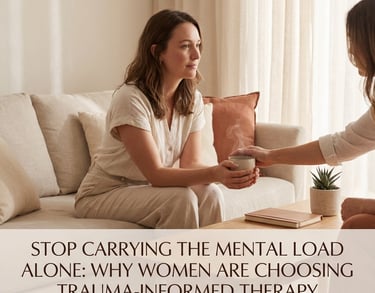 Woman reflecting during mental health counseling in Pike Road