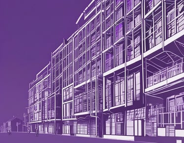 Man presenting charts on a large screen.